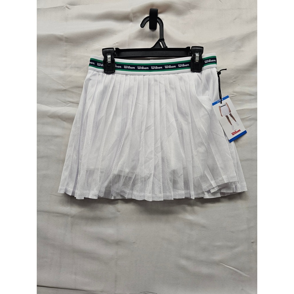 Wilson‎ Girls Pleated Skort White Polyester Blend Athletic Size Large 10/12